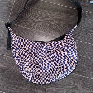 Baggu medium nylon crescent wavy checkered bag